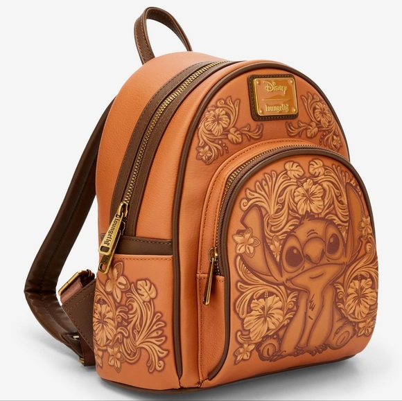 NWT Loungefly Lilo And Stitch Carving Embossed Design Mini Backpack - Picture 4 of 16